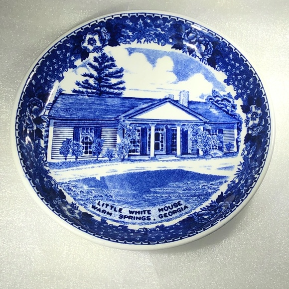 VINTAGE OLD ENGLISH STAFFORDSHIRE WARE LITTLE WHITE HOUSE WARM SPRINGS GA DISH - Picture 12 of 16